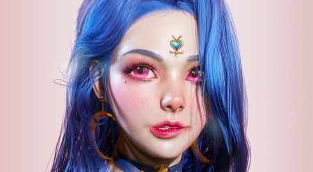 Sailor girl - bora kim, amethyst, sailor, blue, girl, pink, superb, frumusete, fantasy, gorgeous, face, luminos