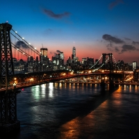 Williamsburg Bridge at dusk