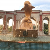 Golden dolphin statue in Fujian, China