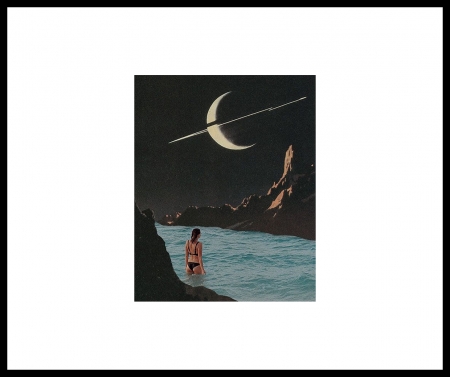 Galactic Swim - Planets, Mountains, Young Girl, Water