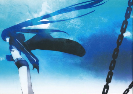 Brs - moon, vacloid, black rock shooter, blue eyes