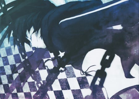 broken - vacloid, broken chain, black rock shooter, blue eyes