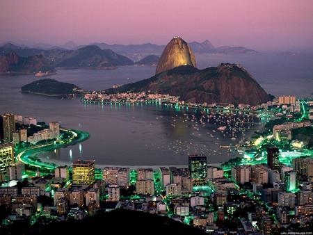 Rio de Janeiro at Night - transit, pao de acucar, lights, cities, rio de janeiro, architeture, night