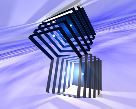 Box - 3d and cg, abstract, blue