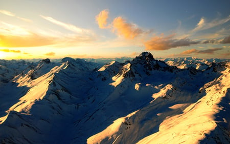 Beautiful Mountains - nature, skies, sunset, mountains, sunrise