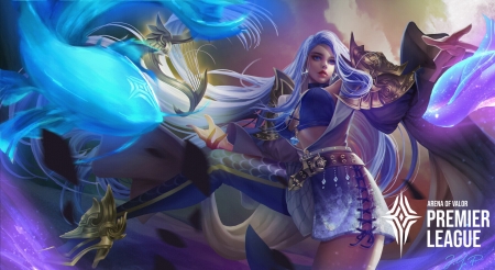 Sephera - blue, frumusete, arena of valor, fantasy, sephera, luminos, girl, h bpon studio