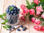 Blueberries with Roses