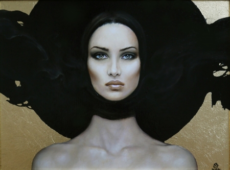 Fantasy girl by Karol Bak - karol bak, painting, fantasy, art, pictura, face, luminos, girl
