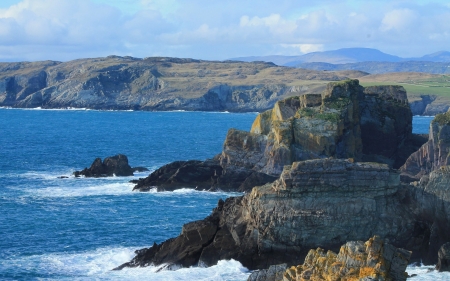 Coast of Ireland - nature, coast, Ireland, ocean, rocks