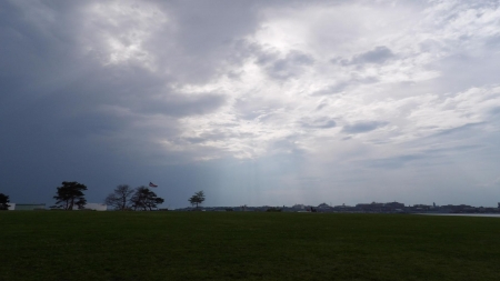 Bug Light Park, South Portland, Maine - trees, clouds, sky, storm