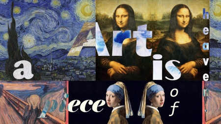 Art is a piece of heaven. - earring, girl, night, Art, Mona Lisa, starry, Heaven, Scream, pearl