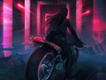 Girl on motorcycle