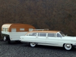 1956 Lincoln Pioneere Station Wagon with Travel Trailer