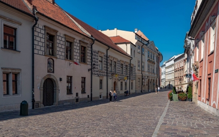 Krakow, Poland - street, houses, Krakow, Poland