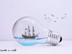 A ship of pirates in a bulb