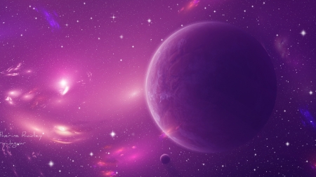 Lynette Space Scenery - space, planets, galaxies, purple, 3d, stars