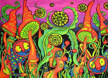 physcedelic - trippy, face, physcedelic, mushroom