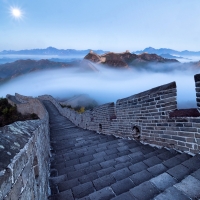 Foggy Day on the Great Wall of China