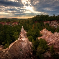 Early fall colors over Providence Canyon, Georgia