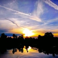 Sunset over the pond