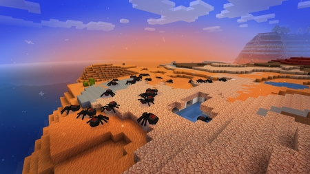 Scary Hostile Spiders in RealmCraft Free Minecraft Clone - 3d, 3d building games, action, adventure, art, building, free, free minecraft, fun, game, games, gaming, minecraft, minecrafters, mobile, mobile games, open world game, pixel, pixel art, pixel games, playgames, realmcraft, sandbox