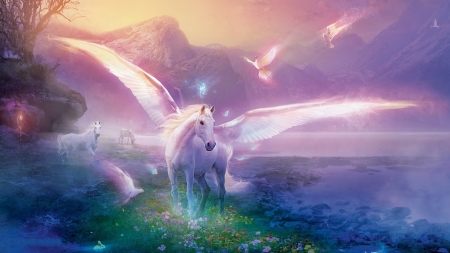 Majestic Pegasus - aura, fantasy, pegasus, magical