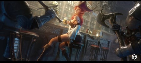 Miss Fortune - daydaypainting studio, frumusete, fantasy, miss fortune, pirate, girl, lol, luminos