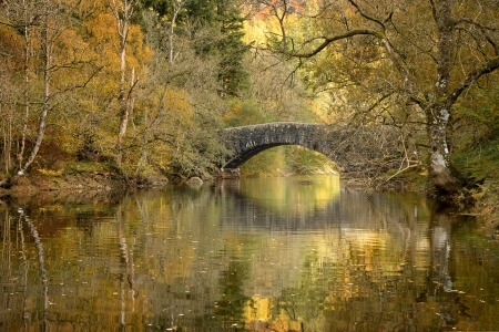 Penbont Bridge, Elan Valley, England - water, reflection, nature, bridge