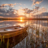 Sunset Over Boat