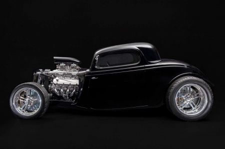 Ford Coupe (1933) - big motor, black, custom, hotrod
