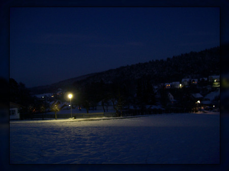 light in the dark - dark, snow, winter, night, lamp, lights