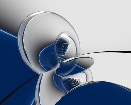 Twofold - 3d and cg, abstract, blue