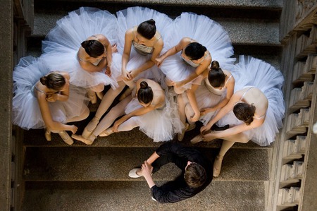 like a flower - stairs, white, seating, ballerinas