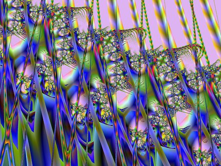 Fractal Behind the Grasses - fractal, colors, fractals