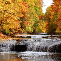 Waterfall in Cleveland, Ohio, USA