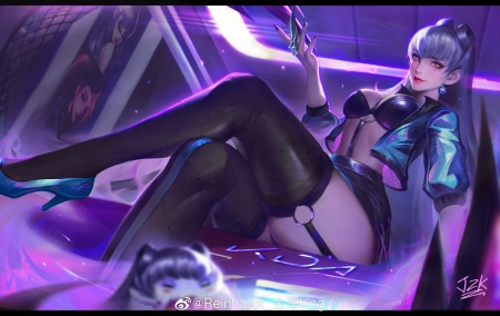 Evelyn - purple, fantasy, 199703191, girl, luminos, Kda, evelyn