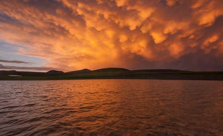 The storm is coming - cloud, red, sea, sky