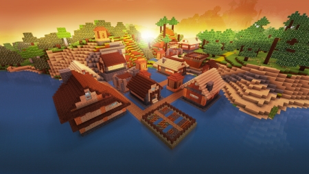 Perfect Cozy Village in Realmcraft Free Minecraft Style Game - fun, sandbox, mobile games, realmcraft, free, free minecraft, action, adventure, art, 3d building games, minecraft, minecrafters, pixel, game, playgames, pixel games, pixel art, open world game, 3d, games, gaming, building