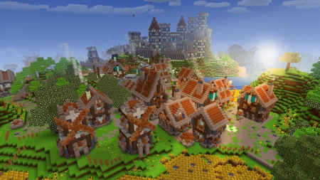Adorable Village & Villagers in RealmCraft Free Minecraft Style Game - games, fun, mobile games, playgames, free minecraft, sandbox, 3d, free, game, realmcraft, art, minecrafters, pixel art, pixel games, minecraft, adventure, action, open world game, building, 3d building games, pixel, gaming