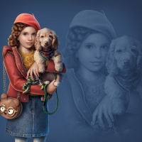 Girl with a puppy