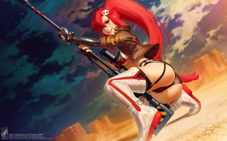 Yoko - gurren lagann, anime, ecchi, red, hot, wallpaper