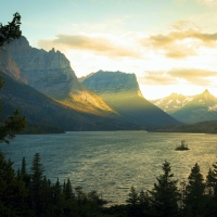 Sunset at St. Mary Lake in Glacier National Park