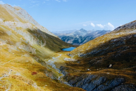 Hiking through the Queyras in the Southern French Alps - lake, valley, france, sky