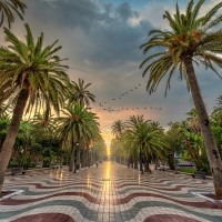 Sunset on Hernandez Park, Spain