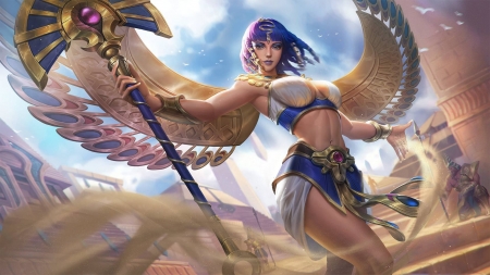 Angel - wings, frumusete, hon, fantasy, smite, girl, angel