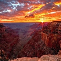 The Grand Canyon at sunset