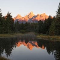 When the sun comes up in Jackson Hole, Wyoming