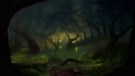 The Glowing Forest - 3D and CG & Abstract Background Wallpapers on ...