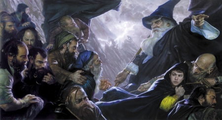 The Hobbit - Expulsion - fantasy, art, donato giancola, man, gandalf, hobbit, wizard, lotr