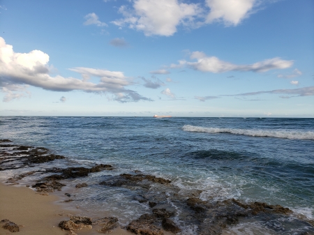 Hawaiian Beach - Hawaii, beach, ocean, sand, rocks